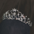 HIMSTORY Newest Silver Color Star Rhinestone Bridal Crown Wedding Headwear Fashion Crystal Princess Hair Accessories