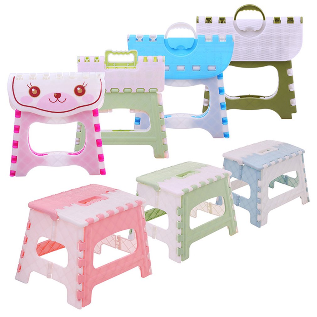 Folding Step Stool Lightweight Step Stool Mini Cartoon Safe Stool for Kitchen Bathroom Bedroom Kids or Adults