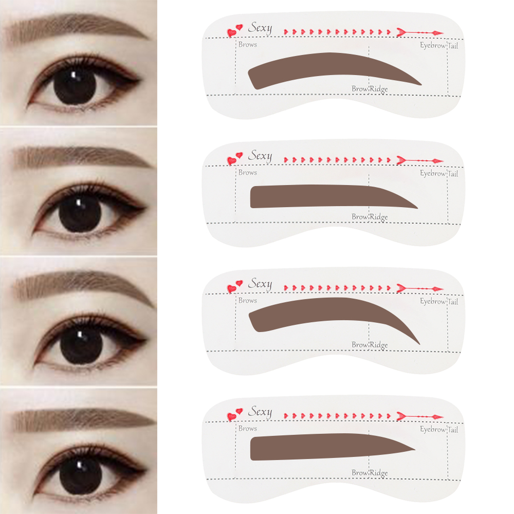 10Pcs Card Eyebrow Stencil Grooming Shaper Template Makeup Tools Stickers eyebrow shaper cosmetic tool