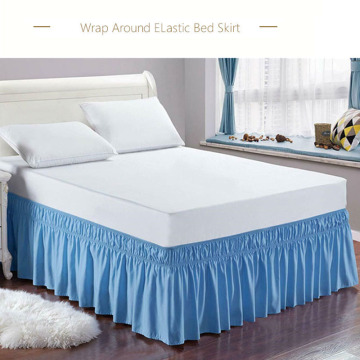 Solid Wrap Around Bed Skirt Elastic Band Bed Skirt Without Surface Home Hotel Bed Skirt Bedspread Bed Cover Bedding Product