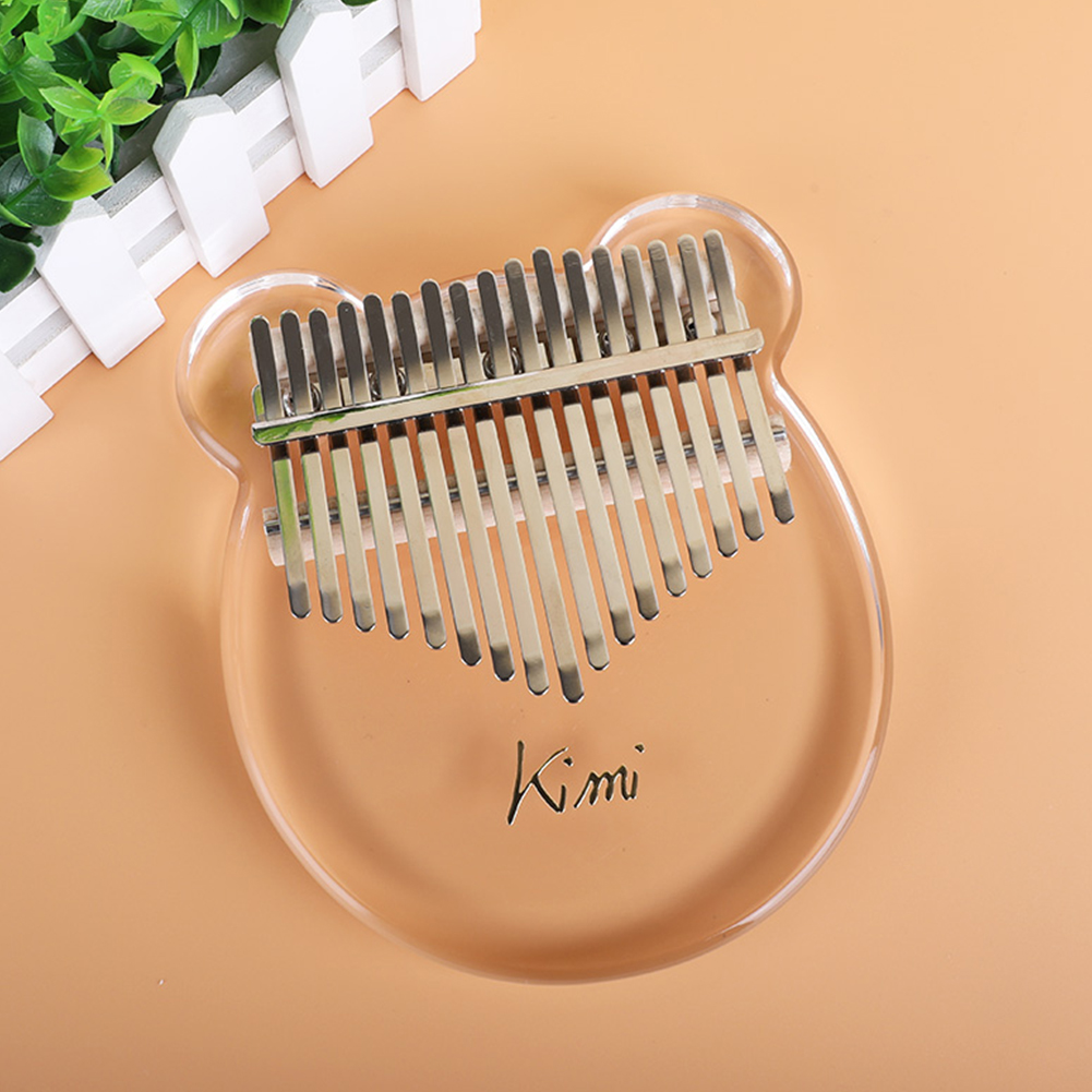 Kimi Kalimba Acrylic 17 Key Transparent Thumb Piano Mbira Sanza with Tuner Hammer Gig Kalimba Musical Instrument Christmas Gift