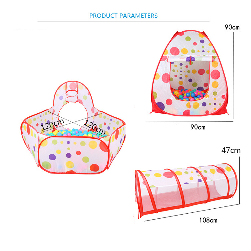3 in 1 Portable Playpen for Children Ocean Ball Pool Baby Playground Foldable Baby Playpen Children's Tent with Tunnel Baby Park