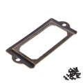 ZLinKJ 12Pcs/lot Metal Handle File Antique Brass Label Pull Frame Name Card Holder For Furniture Cabinet Drawer Box Case Bin
