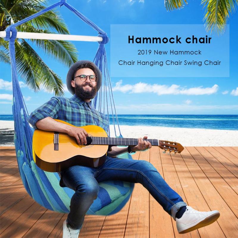 Garden Chair Swinging Indoor Outdoor Furniture Hammock Hanging Rope Chair Swing Chair Seat With 2 Pillows Hammock Camping