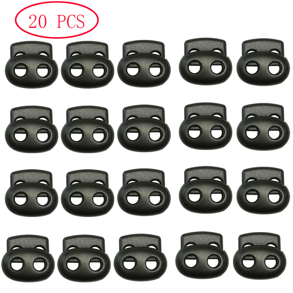 50/20PC 5mm Hole Spring Cord Locks Plastic Toggle Stopper Sliders Adjuster Fastener Clip For DIY bungee rope Drawstring Shoelace