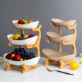 Ceramic Candy Dish Living Room Home Three-layer Fruit Plate Snack Plate Creative Modern Dried Fruit Fruit Basket