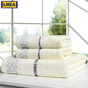 LREA hot sale 3-Pieces Cotton Towel Set Hand Face Towels Bathroom for adults Absorbent Drying Home Textile