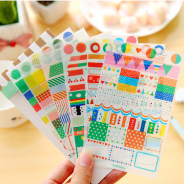 6pcs kawaii rainbow market sticker pvc Organizer Calendar Diary Book Planner Scrapbook Decoration Diary Sticker papeleria