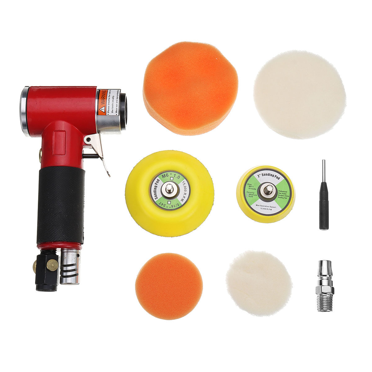 Drillpro Eccentric Air Angle Sander Grinder Polisher Elecentric Pneumatic Polishing Grinding Machine with 2/3 inch Sanding Pad