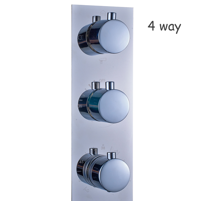Chrome Polished Thermostatic Faucet Cartridges Triple Shower Mixer Valve 2 ways 4 ways Faucet Cartridges Valve