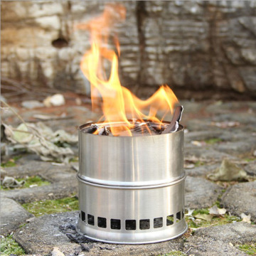 Lixada Portable Lightweight Stainless Steel Wood Stove Alcohol Stove Burner Outdoor Cooking Picnic BBQ Camping Hiking