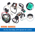 1 set Universal Motorcycle ATV Quad Assembly Wire Full Electrics Wiring Harness Assembly Wire For 50CC-125CC CDI Ignition Coil