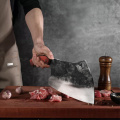 SHUOOGE Very large Full Tang Handmade Forged Chef Knife Hard Clad Steel Blade Butcher Slaughter Cleaver Knife Kitchen Chopping