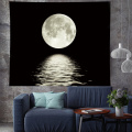 Sea rises bright moon Tapestry wall hanging moon light tapestries fresh style landscape sea black hippie wall cloth Home Decor