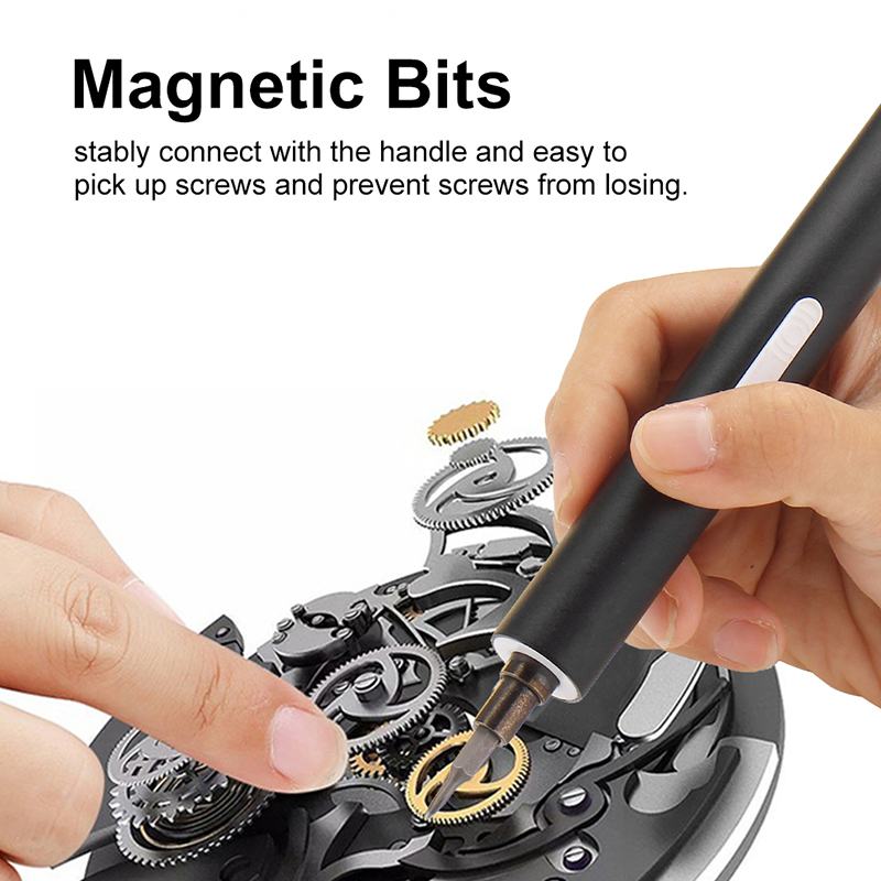 DOERSUPP Mini Electric Cordless Magnetic Screw Driver Tool Rechargeable Li-ion Battery Precisions Hand Screwdriver Bit Set