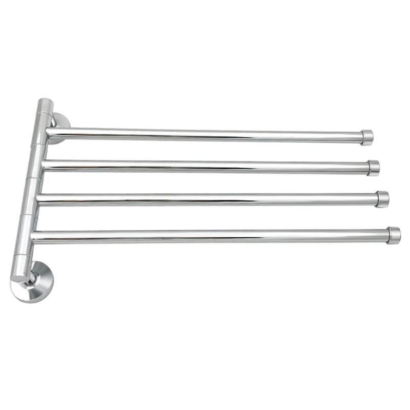 Bathroom Towel Rack Rotating Towel Holder Wall Mounted Towel Hanger Stainless Steel Swivel Rack 2/3/4 Bar Bathroom Shelf Rail