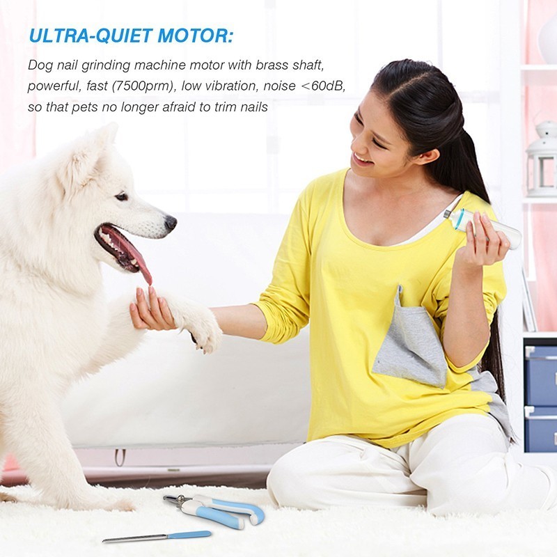 Benepaw Ultra-quiet Electric Pet Dog Nail Grinder Set Safe Dog Nail Clippers Cutter File Grooming Pedicure USB Rechargeable 2019