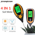 Digital 4 In 1 Soil PH Meter Soil Temperature Solar Moisture PH Meter tester for Garden Plants Flowers LCD Display 40%off