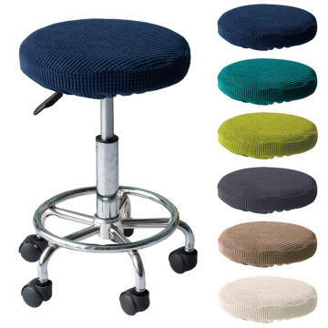 Round Removable Chair Cover Bar Stool Cover Thick Elastic Seat Cover Home Chair Slipcover Round Chair Bar Stool Solid Color