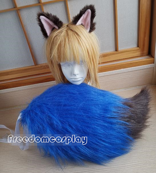 Anime BNA BRAND NEW ANIMAL Kagemori Michiru Cosplay Simulation Plush Cat Ears With Tail Claw Gloves Costume Prop Party Halloween