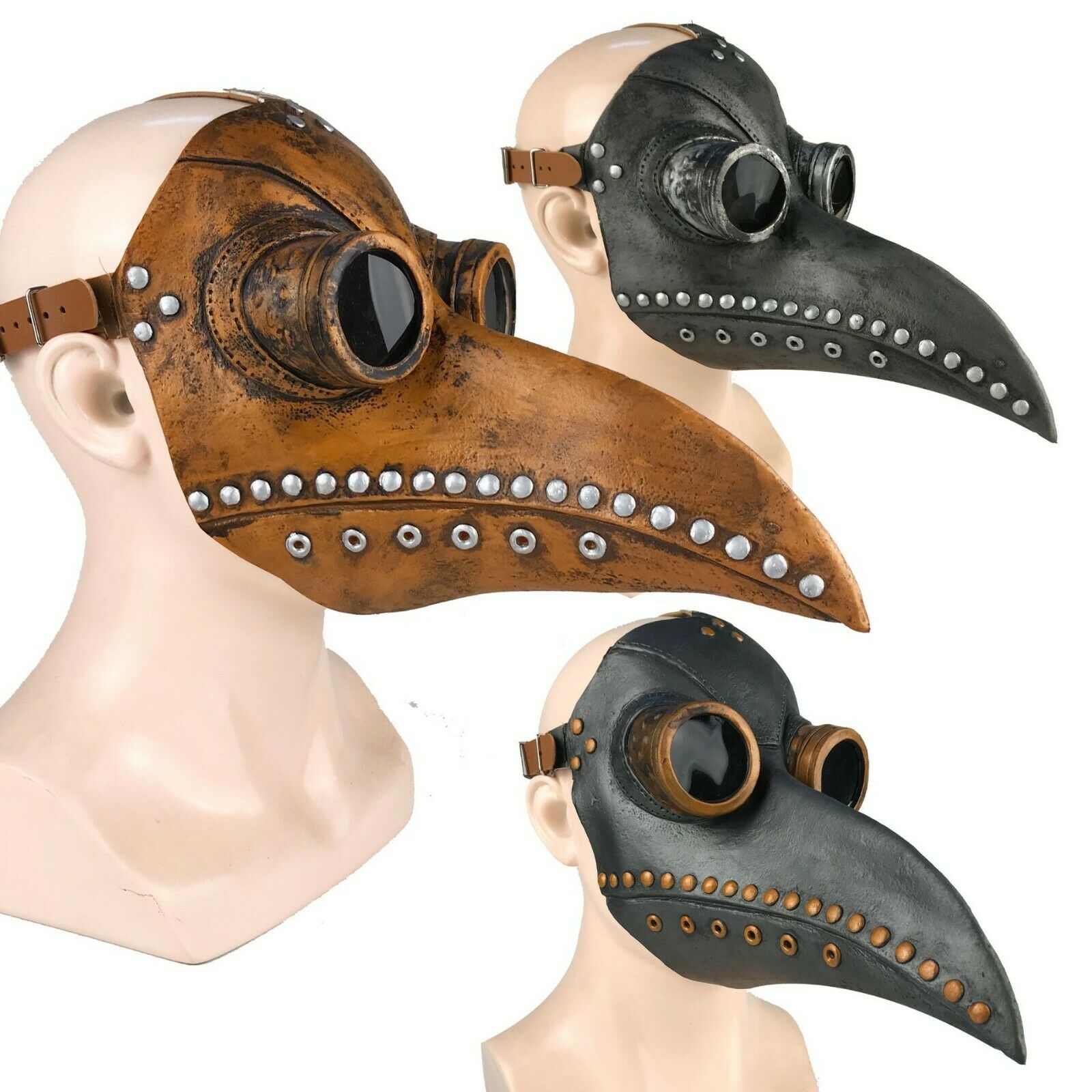 Funny Medieval Steampunk Plague Doctor Bird Mask Latex Punk Cosplay Masks Beak Adult Halloween Event Cosplay Props Party