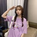 Small fresh Grape Fruit Print Short-sleeved T-shirt female Ins Korean Summer Loose Student Wild Casual pullover Tops Mori Girl