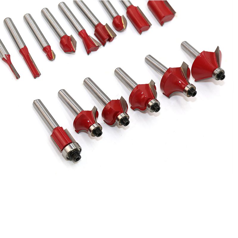 15Pcs/Set Woodworking Milling Cutters 8Mm Shank Carbide Router Bit For Wood Cutter Engraving Cutting Tools