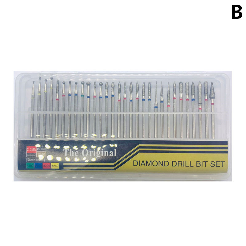 CHNRMJL 30Pcs/10Pcs/Set High Quality Rainbow Rotary Nail Drill Bit Kit Stainless Milling Cutter Diamond Nails Art Manicure Tool