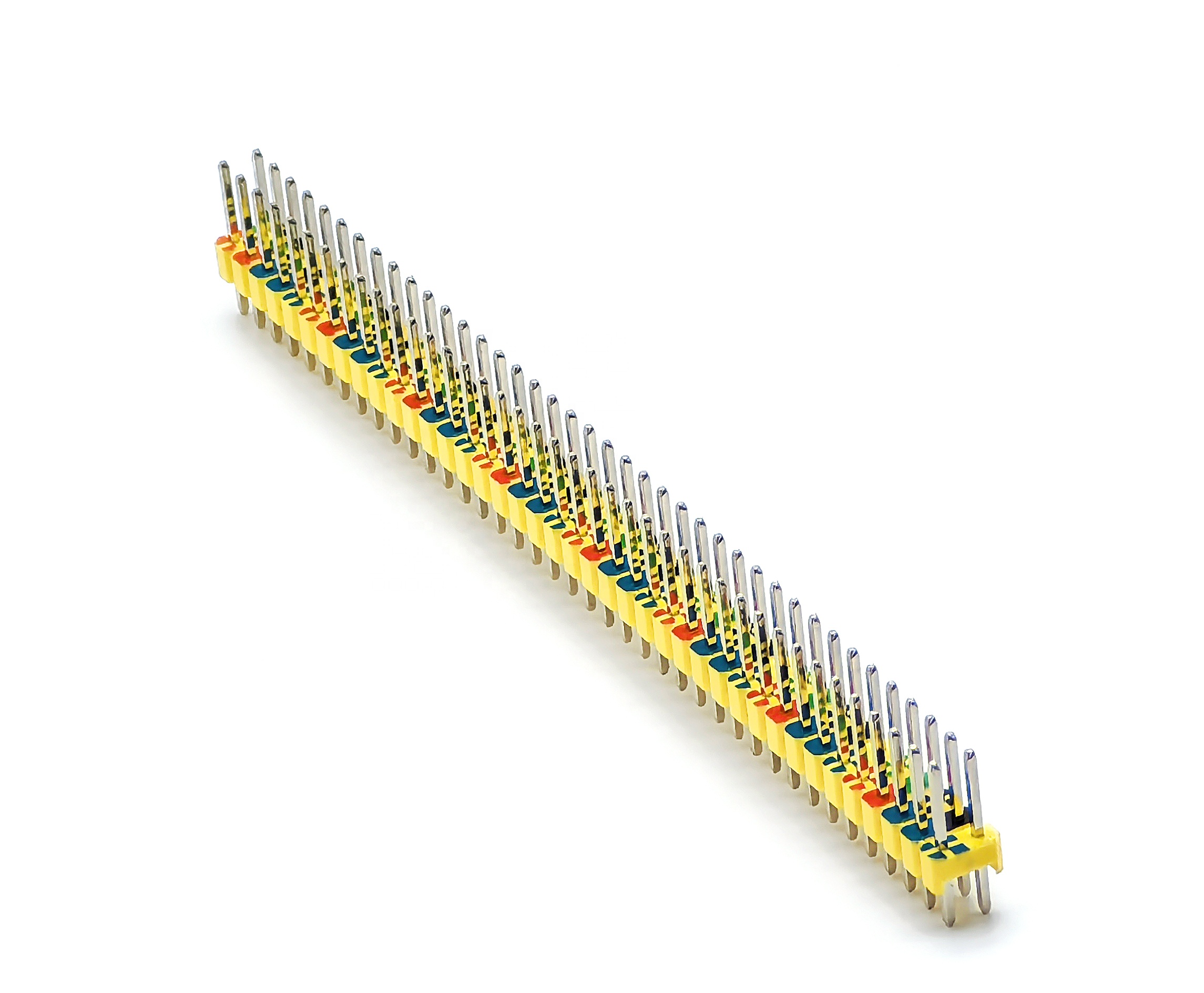 2.54mm Pitch Colored Pin Header Connector Dual Row Straight SQ0.64mm H:2.5mm 2*40P