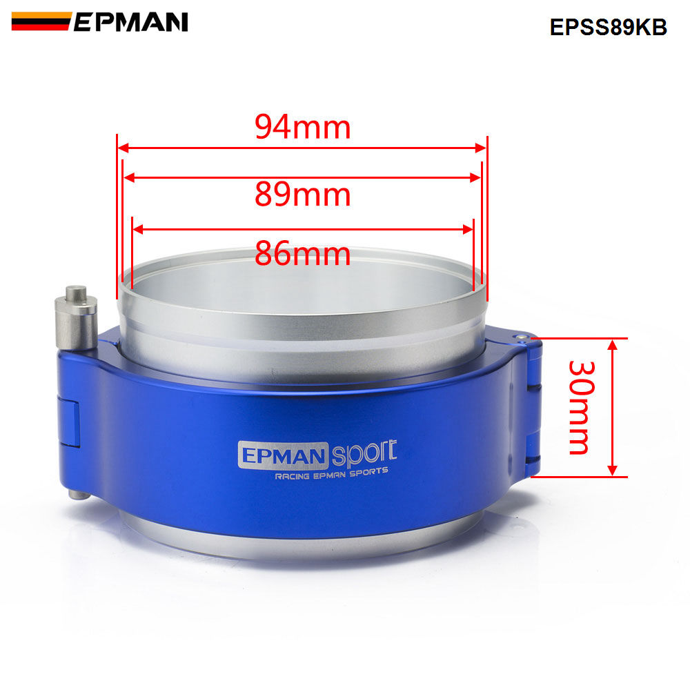 EPMAN HD Exhaust V-band Clamp w Flange System Assembly For 3.5" 89mm Radiator Hose Intake Turbocharger Pipe EPSS89KB