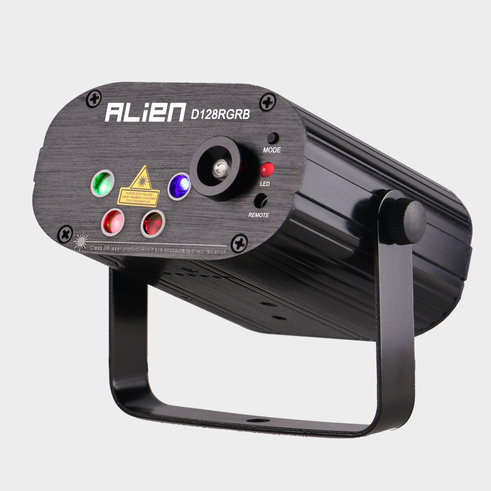 ALIEN Remote 128 Patterns RGB DJ Laser Projector Stage Lighting Effect Disco Club Xmas Party Holiday Show Light With 3W Blue LED