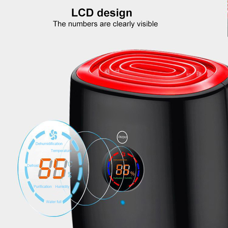 800ml Powerful Dehumidifiers Portable Electric Dehumidifiers for Damp Auto-off Defrost Mute Design Air Dryer with Water Pipe