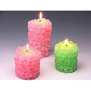 Factory source manufacturing for Christmas Candles pink & green flower pillar candle export to South Korea Wholesale