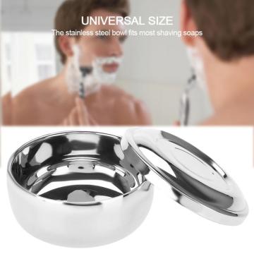 Universal Men Stainless Steel Beard Shaving Soap Bowl Shaving Mug Container With a Mirror Classic Safety Shaving Cream Bowl