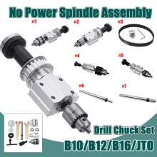 JTO/B10/B12/B16 Drill Chuck Set No Power Spindle Assembly Small Lathe Accessories Trimming Belt DIY For Bench Drill/Table Saw