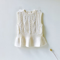 2019 New Arrival Baby Girls Knitted Vest Cotton Autumn Winter Ruffles Sleeveless Sweater Waistcoat Girls Tops BC790