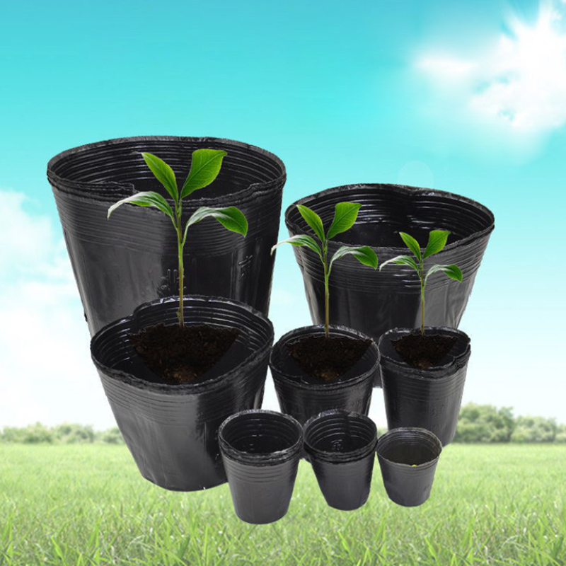 100PCS Garden Black Plastic Grow Pot Nutrition Bowl Seedling Cup Balcony Garden Planter Home Decor Seedling Flowerpot