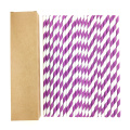 Eco-friendly Paper Drinking Straws Disposable Drinking Straws Single Use Cocktail Foil Stripe Biodegradable Paper Drinking Straw