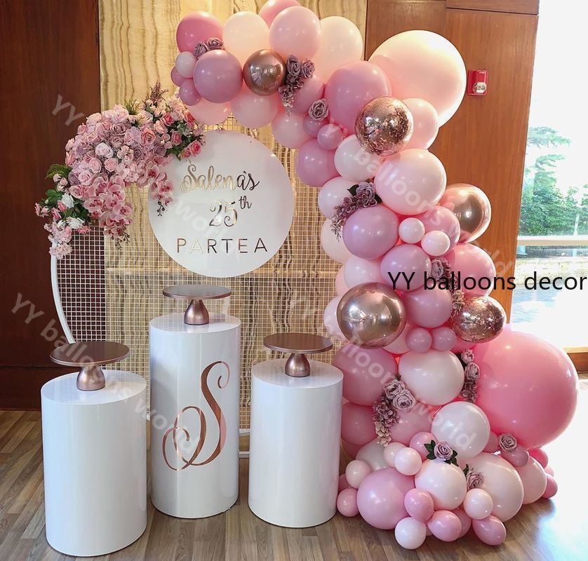 109pcs Balloons Garland Arch Kit Macaron Baby Pink Peach Pastel Rose Gold Birthday Wedding Baby Shower Anniversary Party Decor