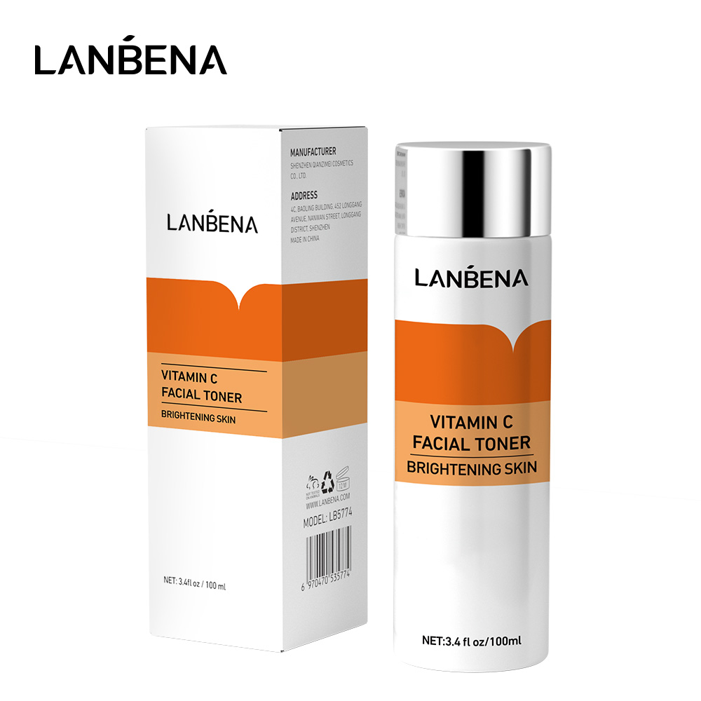 LANBENA Vitamin C Facial Toner Tender Bright Skin Whitening Moisturizing Fading Dark Spots Anti-aging Anti-wrinkle Essence 100ML