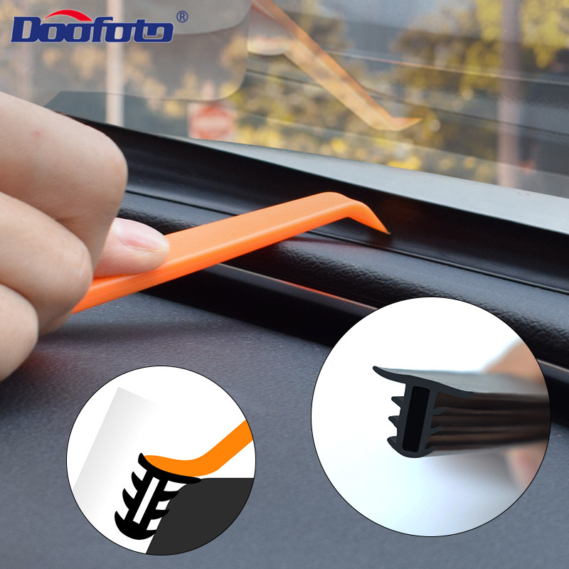 Doofoto Car Windshield Sealant Dashboard Soundproof Strip Rubber Noise Insulation Anti-Dust Car Panel Sealing Accessories