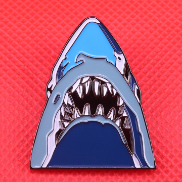 Shark enamel pin ocean fish brooch horror art badge Stephen Spielberg Jaws pop culture jewelry