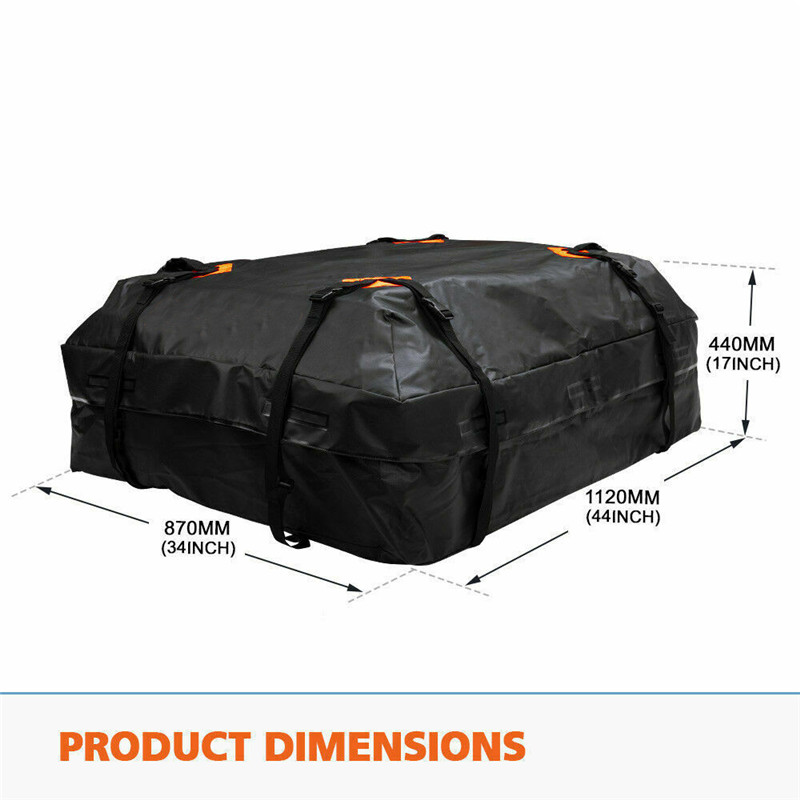 112X84X44cm Waterproof Car Cargo Roof Bag Waterproof Rooftop Luggage Carrier Black Storage Travel Waterproof SUV Van for Cars