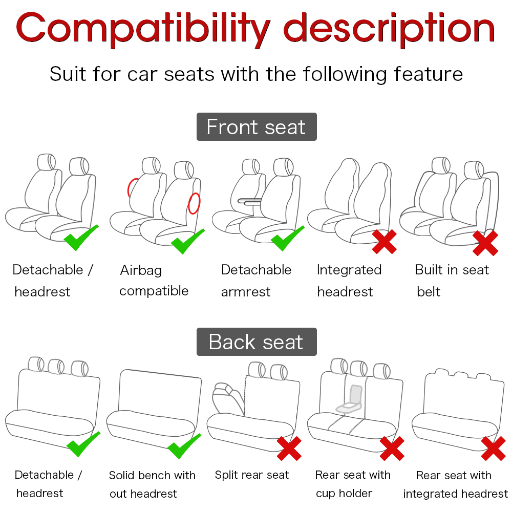 Car Seat Cover Airbag Compatible Ventilation Cloth Protect Cushion Autos Universal Interior Accessories Fit Most 5/7 seats Cars