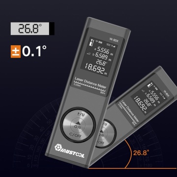 MUSTOOL 40m Digital Laser Rangefinder with Electronic Angle Sensor M/In/Ft Unit USB Pythagorean Distance Area Volume Measure