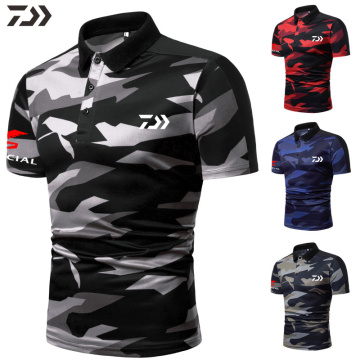 Daiwa Fishing Shirt Breathable Summer Man Short Sleeve Camouflage Fishing Clothing Polo Men Tee Sports Wear Top Fishing T Shirt