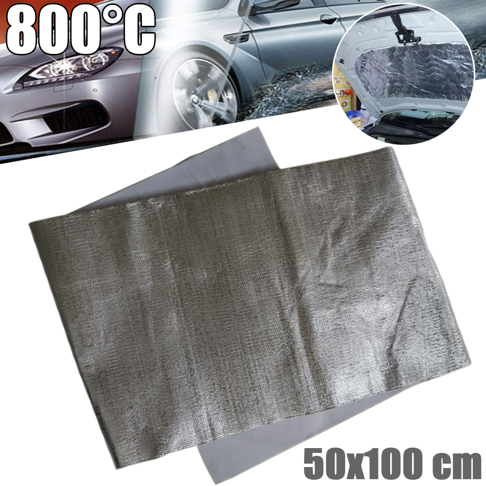 1pcs 50x100cm Thermal exhaust Tape Air Intake Heat Insulation Shield Wrap Reflective Heat Barrier Self Adhesive Engine Accessory