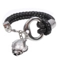 New Star Men's jewelry woven leather rope metal alloy bracelet with mini trumpet shell pendant