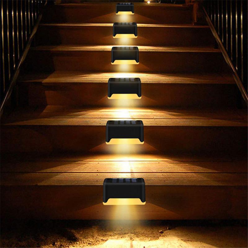 LED Solar Lamp Path Stair Outdoor Lights Waterproof Wall Light Garden Landscape Step Deck Lights Balcony Fence Solar Lights