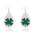 20 Pairs St. Patrick's Day Faux Leather Earrings Irish Shamrock Earrings Clover Teardrop Dangle Earrings Set for Women